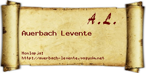 Auerbach Levente névjegykártya