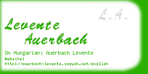 levente auerbach business card